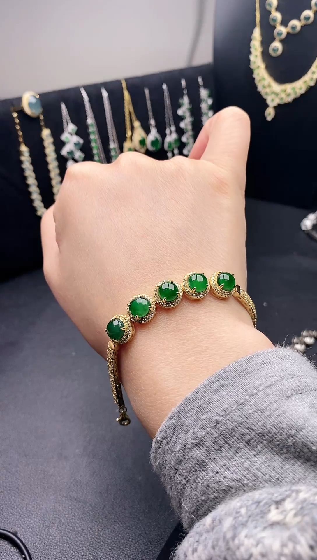 银S925镶嵌戒指翡翠池*111111111