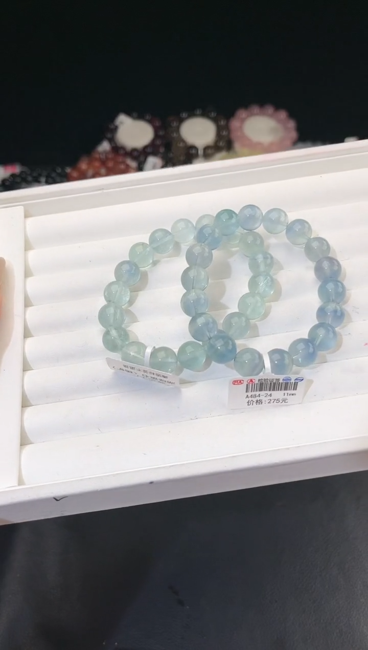 【闪购商品】萤石手链未镶嵌多样性发一湖水绿11mm