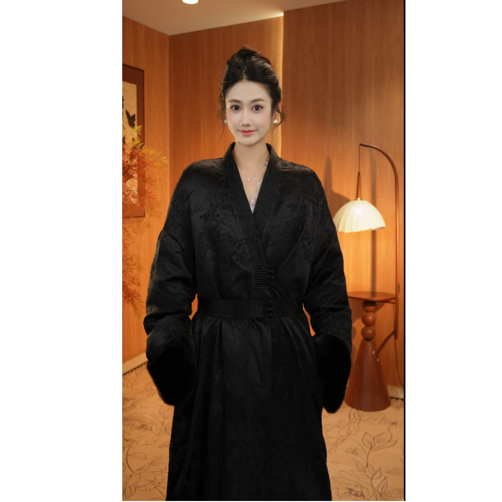 【浮雕锦】新中式老钱风重工织锦中长版外套2024d1822-小禹大女王仓