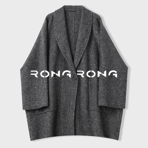 溶溶J【薄雾烟年】RONGRONG绵羊毛桑蚕丝羊驼毛双面呢外套24D726