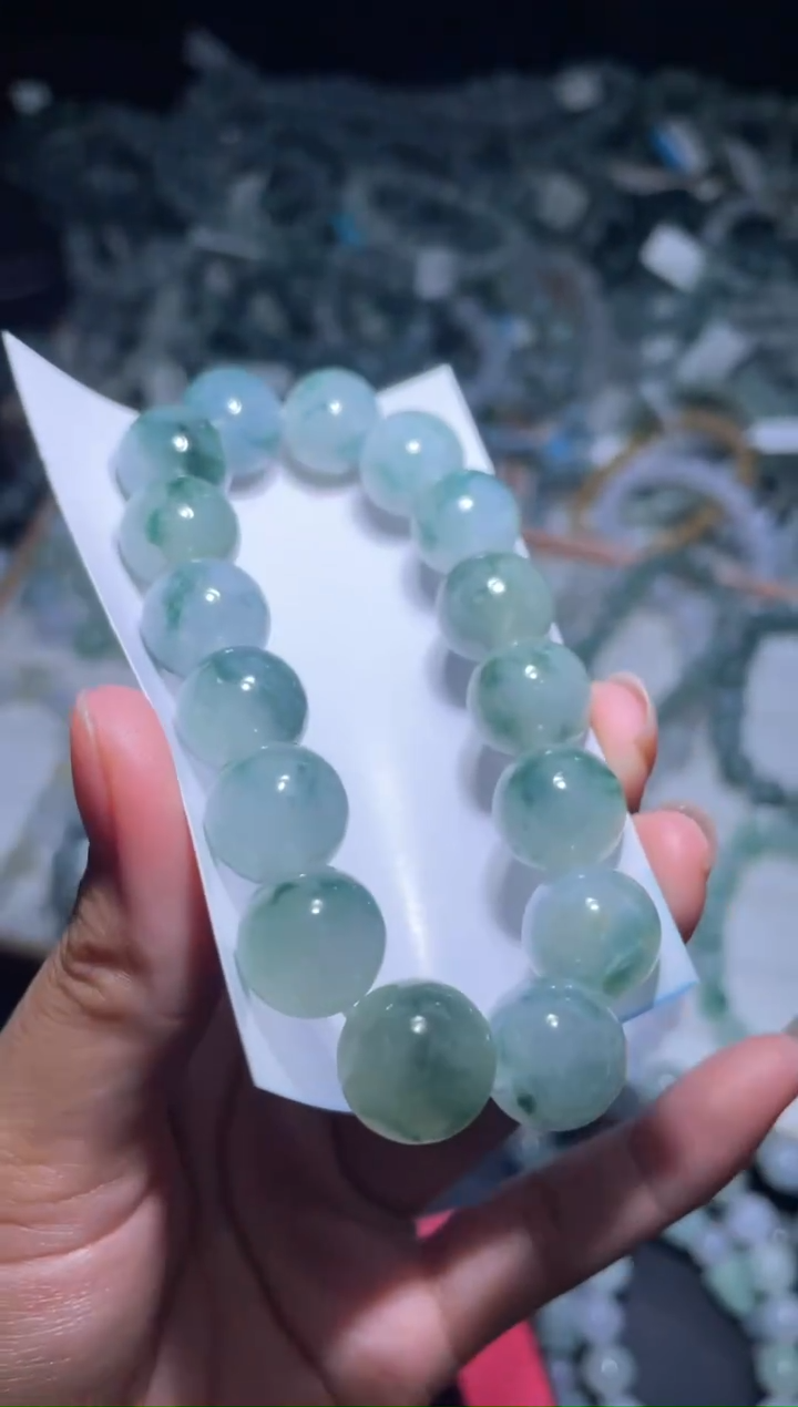 未镶嵌定制翡翠天然缅甸翡翠手串62
