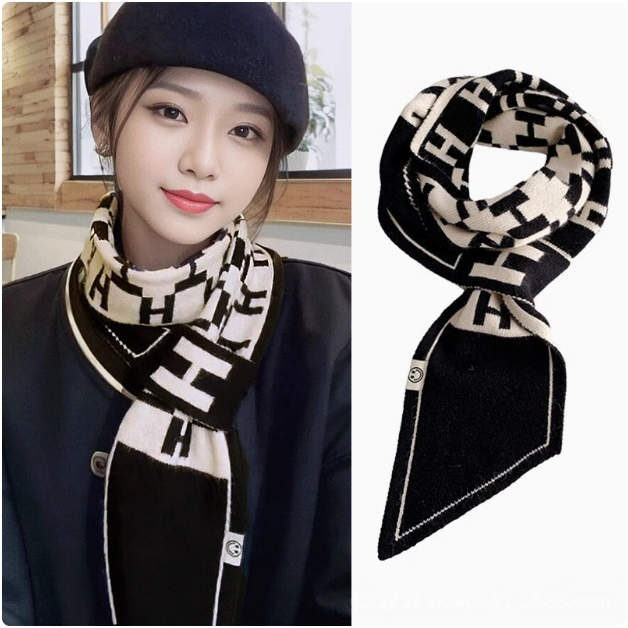 围巾女冬季高级感护颈小围巾高级感韩版百搭加厚保暖时尚护颈围脖
