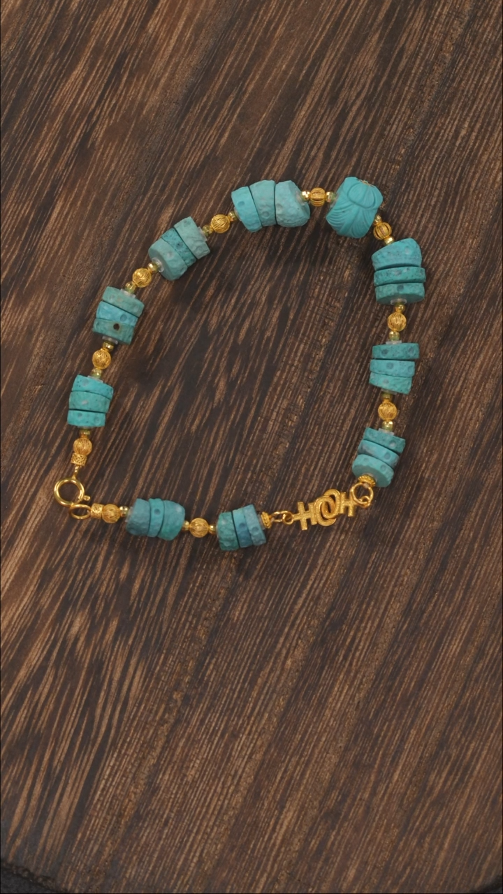 【闪购商品】绿松石手链18K金镶嵌1