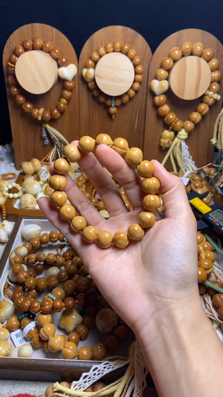 手串猴头核桃朵**嘛全品光面爱心蓝跑环奶油风