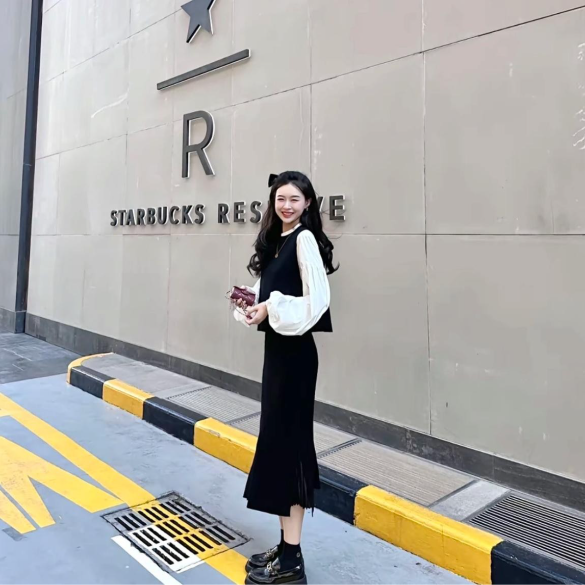 哥弟 女装秋冬韩版保暖摩登学院马甲打底内搭绵羊毛背心1399701