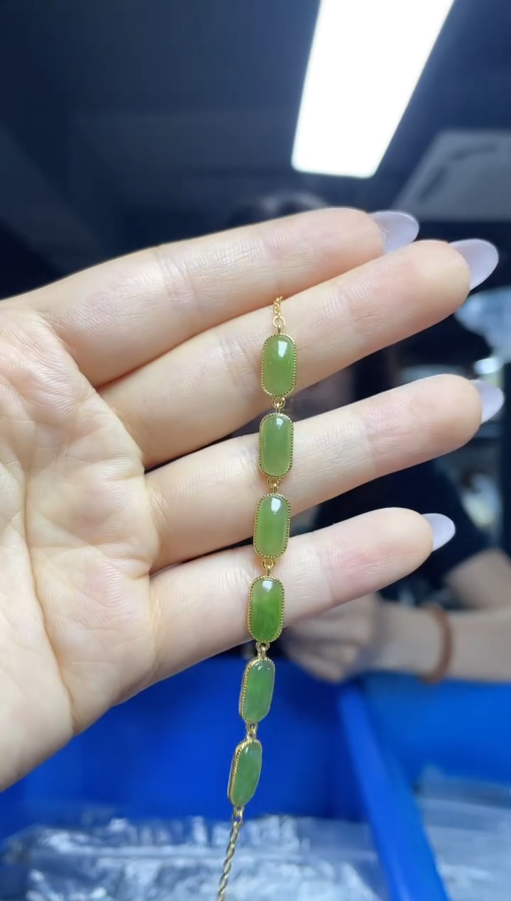 手链银S925镶嵌和田玉（多样性发一件）