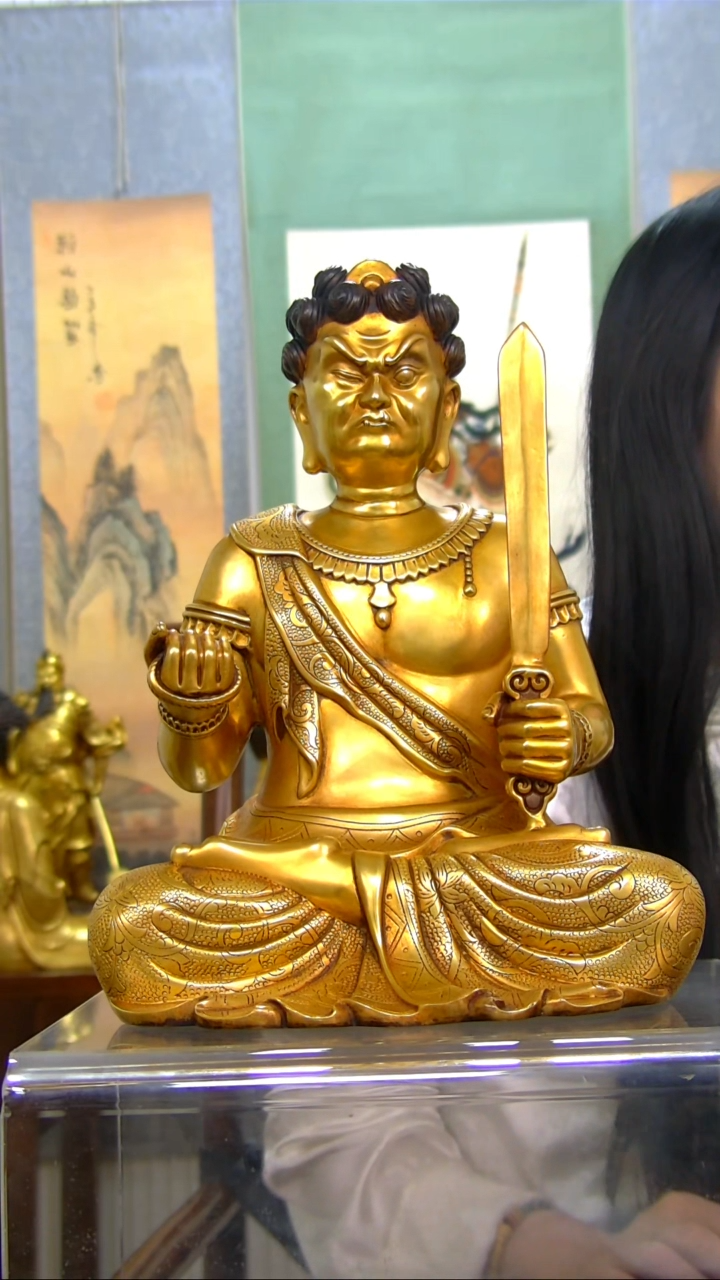 【闪购商品】紫铜鎏金不动尊28公分B20323-D