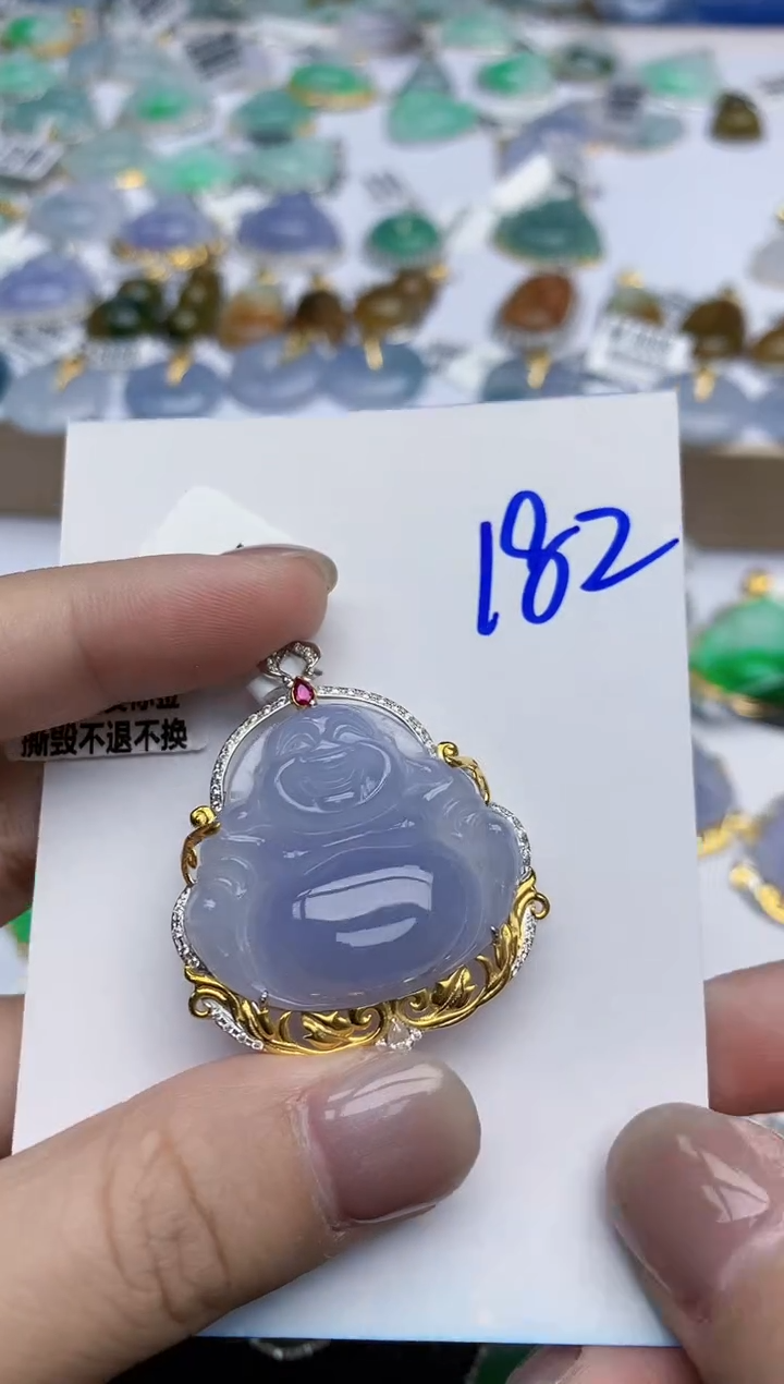 【闪购商品】翡翠颈饰18K金镶嵌天然翡翠A货