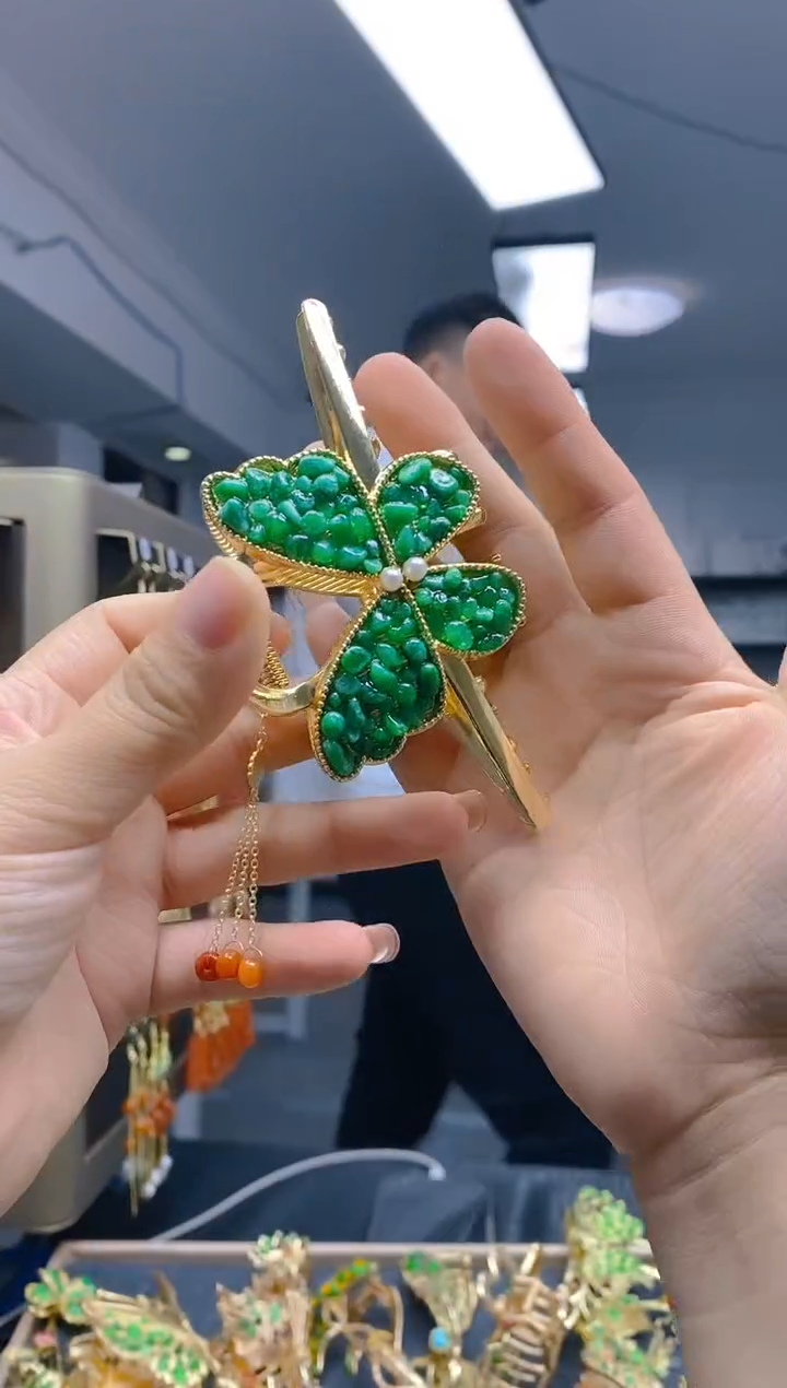 【闪购商品】翡翠耳饰合金328翡翠发簪