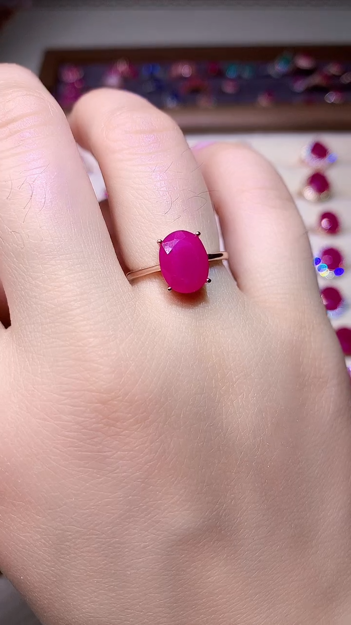 【闪购商品】红宝石戒指银S925镶嵌000