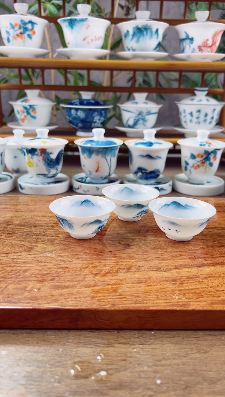 【闪购商品】微瑕千里江山小玉兰杯3个