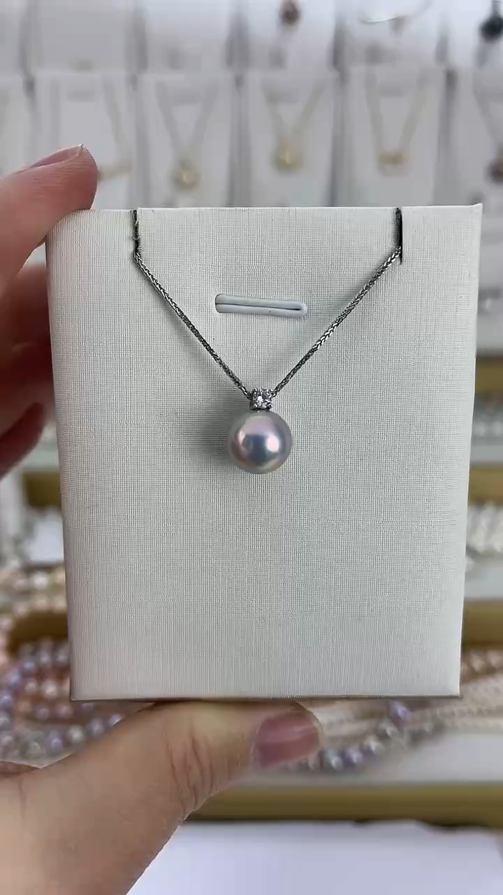 【闪购商品】淡水珍珠颈饰未镶嵌12天然极光珍珠真多麻色吊坠