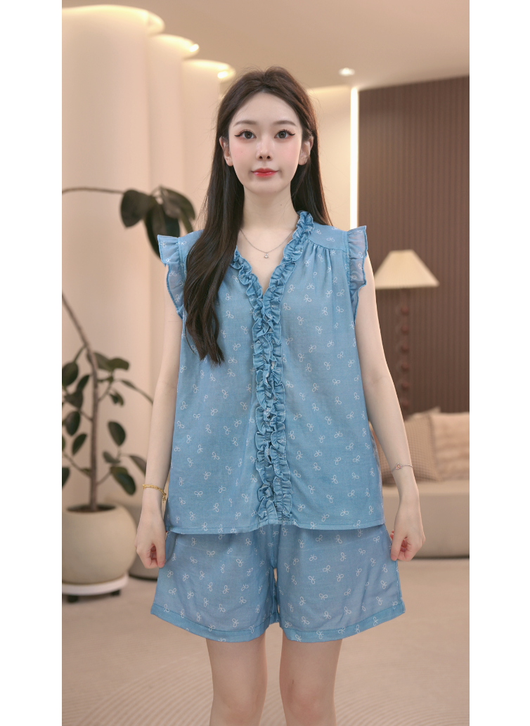 DM【蔚蓝甜梦】高定设计款时尚夏季家居服套装