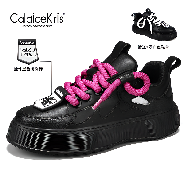 CaldiceKris正品情侣头层牛皮面包鞋运动百搭潮流时尚夏季G透气