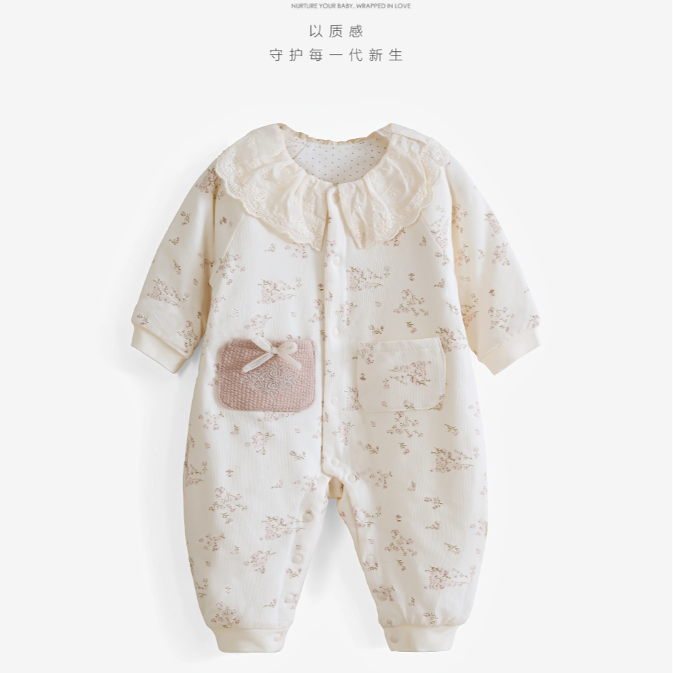 【盈】男女宝宝冬季新款浩亦墨迪西米贝婴兔家居薄棉厚棉哈衣