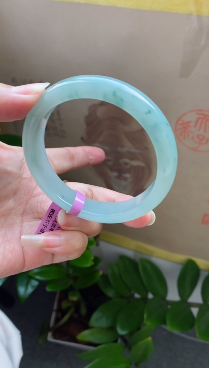 【闪购商品】翡翠手镯未镶嵌（无棉 晴底飘花）22号