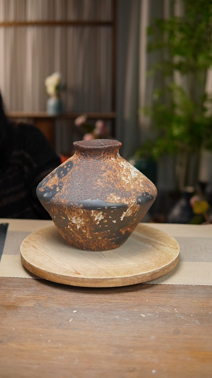 【闪购商品】陶瓷 花器诧寂棕飞碟