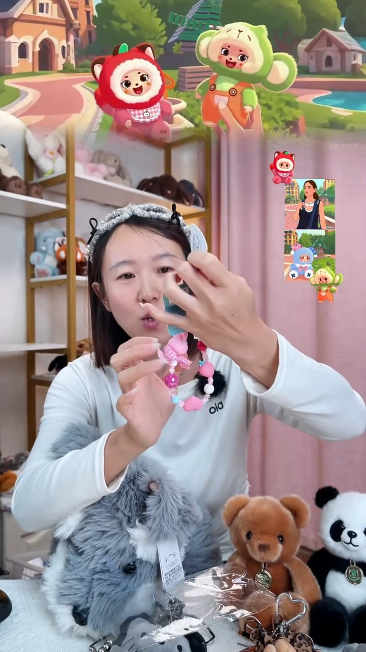 毛绒美乐蒂手机挂件