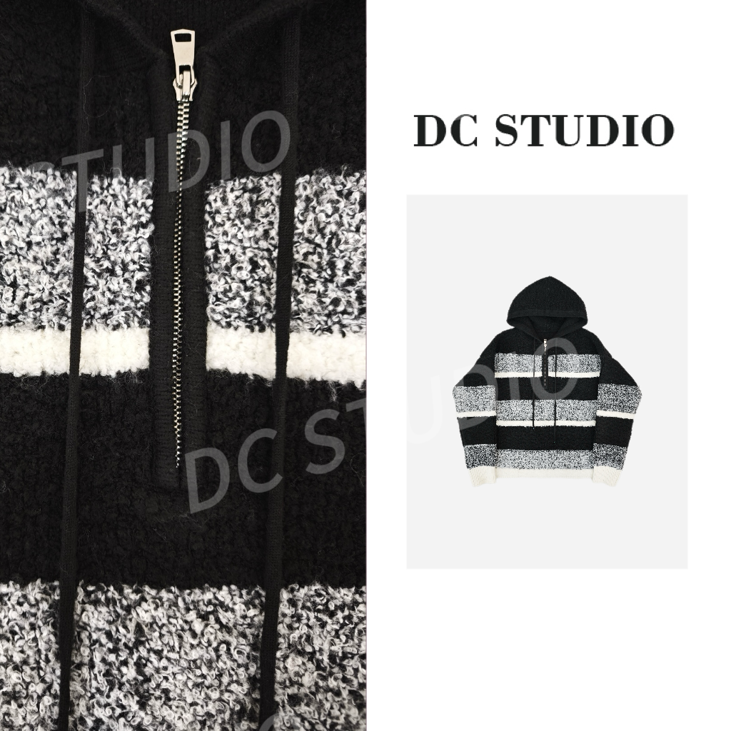 DC STUDIO【指南针】2024新款冬季时尚休闲百搭宽条纹保暖高档毛衣