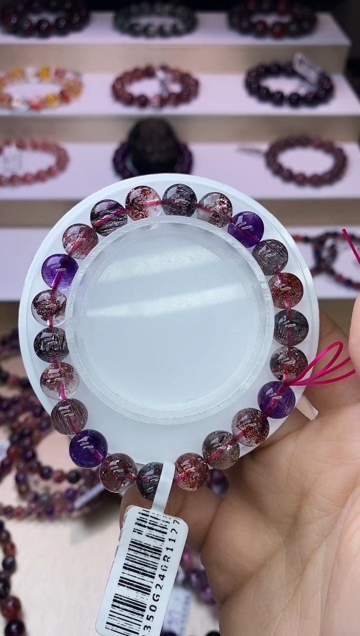 【闪购商品】水晶手链未镶嵌黑加仑超七单圈9m+