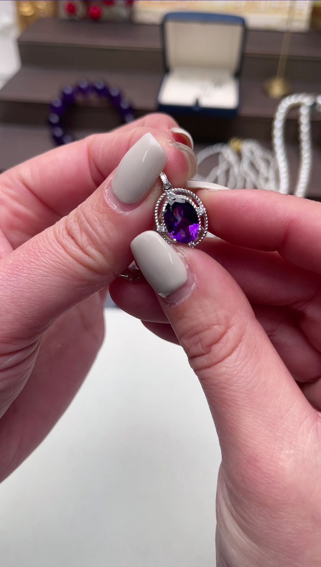 【闪购商品】紫晶吊坠(赠链)银S925镶嵌aw8173吊坠