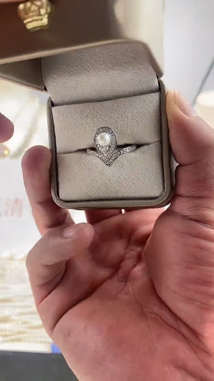 【闪购商品】淡水珍珠戒指未镶嵌孔雀翎戒指