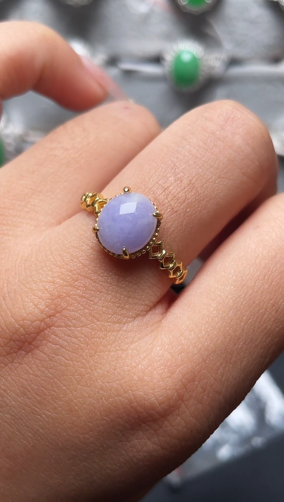 银S925镶嵌戒指翡翠百内无证书