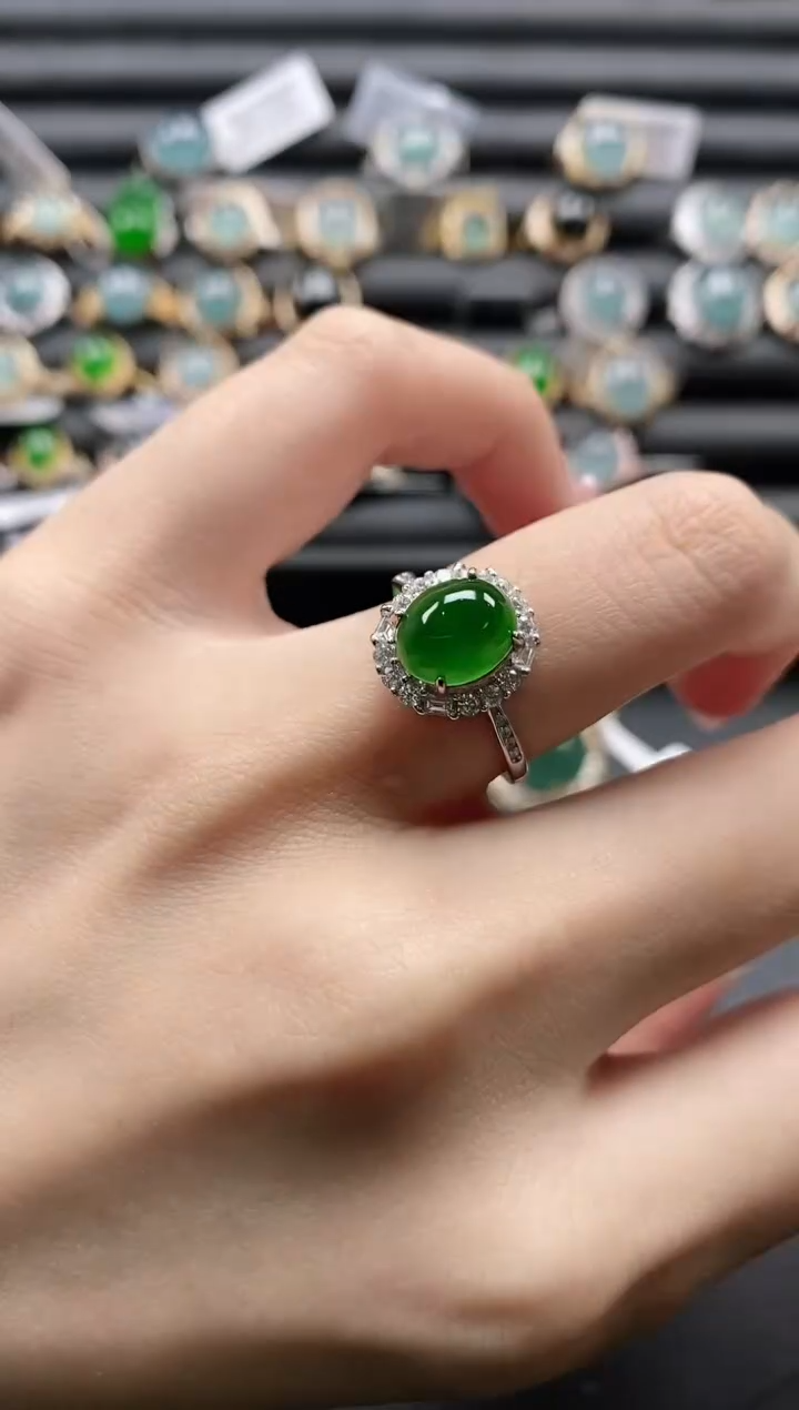 【闪购商品】翡翠戒指银S925镶嵌1111