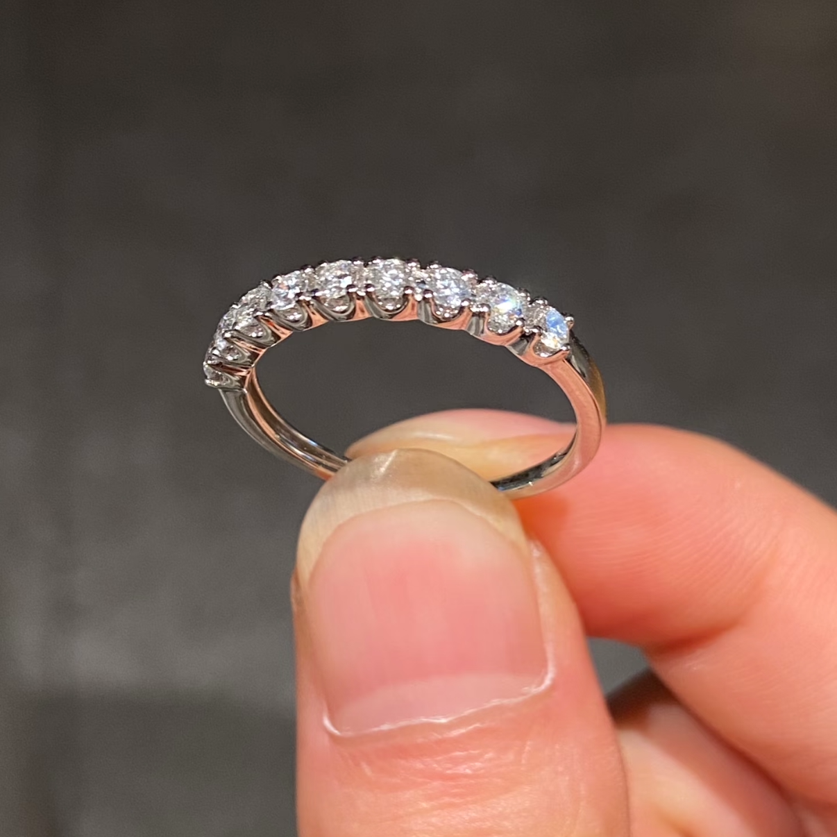 实验室培育钻石【九公主46分排戒】九公主 简约百搭叠戴单戴排戒