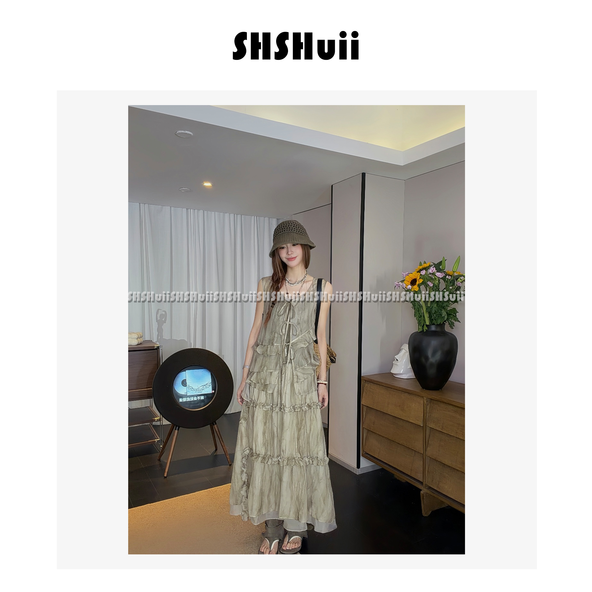 IN.SHuii【绿野仙踪】设计师马甲+吊带+半身裙三件套套装