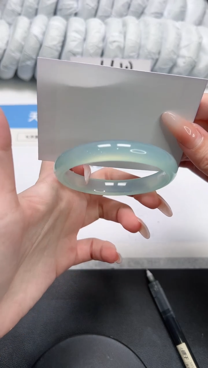 石英质玉未镶嵌手镯255-57蓝晴