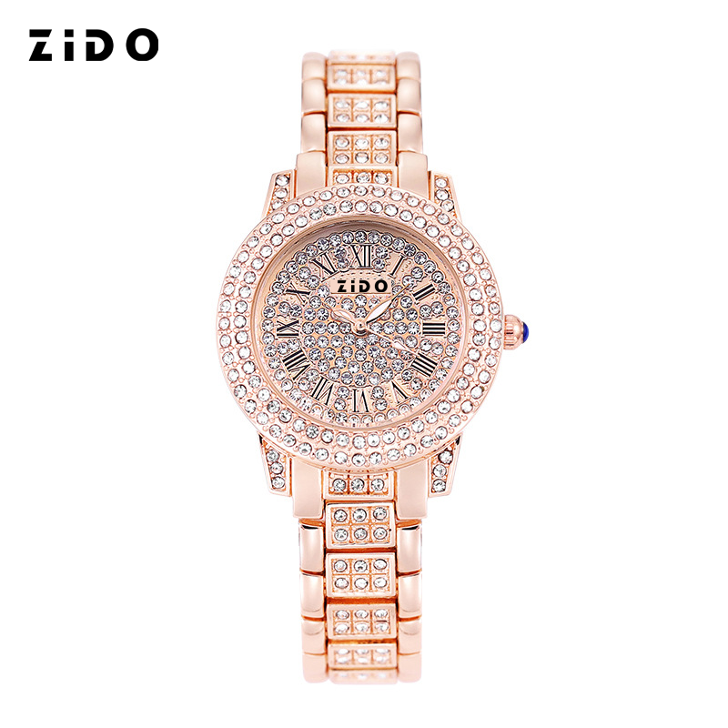 高档聚宝盆手表女士轻奢经典时尚潮流满钻气质百搭女士腕表