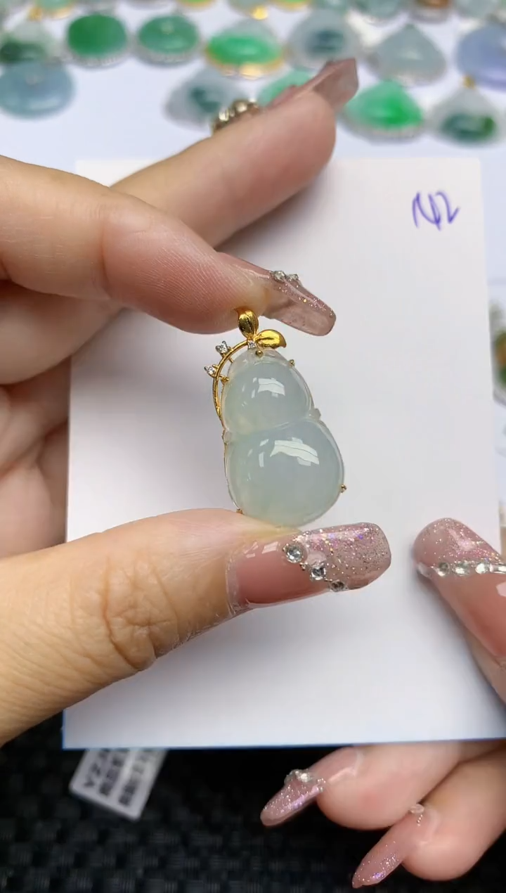 【闪购商品】翡翠颈饰18K金镶嵌天然A货翡翠 142