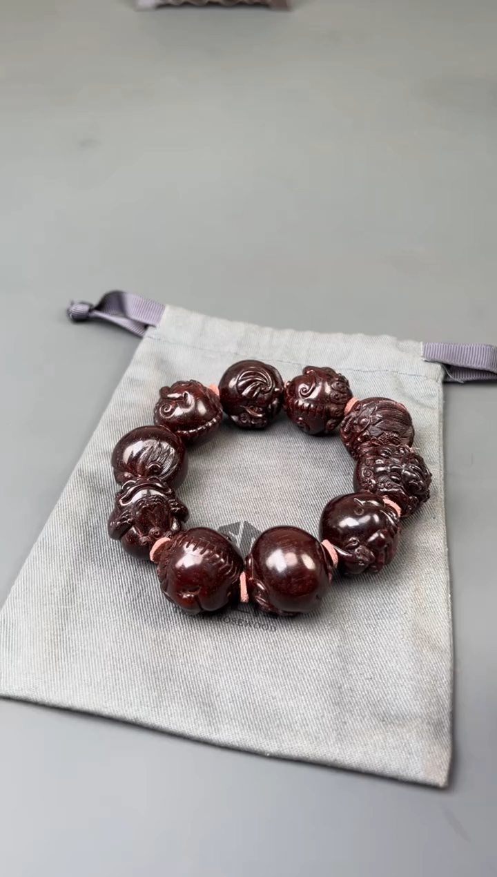 檀香紫檀（小叶紫檀）手串/手链印度小叶紫檀 龙生九子 2.5