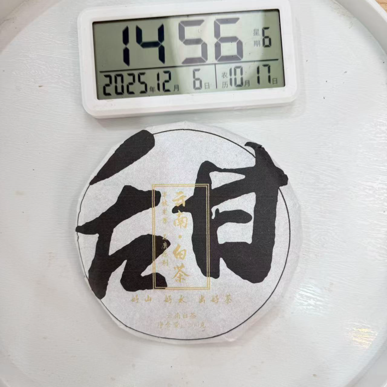 司丽严选-1707号2025年南糯山半坡老寨头春古树白茶饼200g12-06