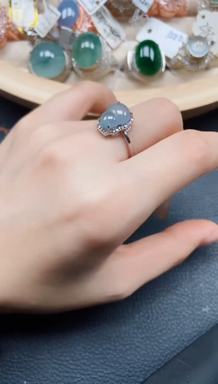【闪购商品】翡翠戒指银S925镶嵌翡翠