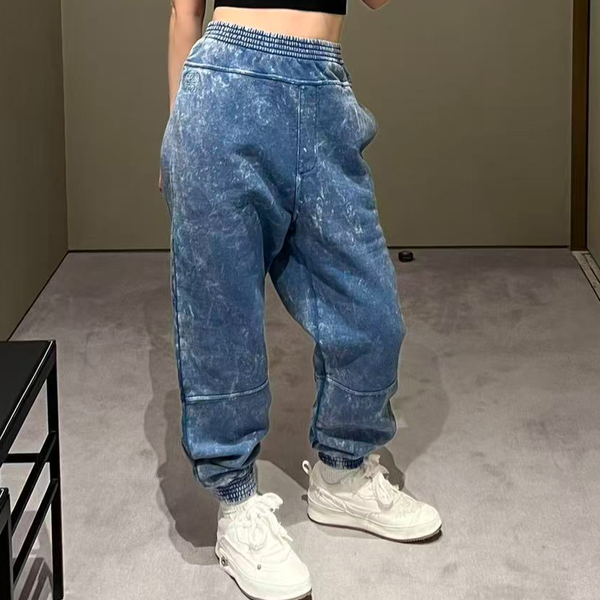 99新 LOEWE/罗意威 扎染刺绣logo长裤 XS 12期免息 10780403