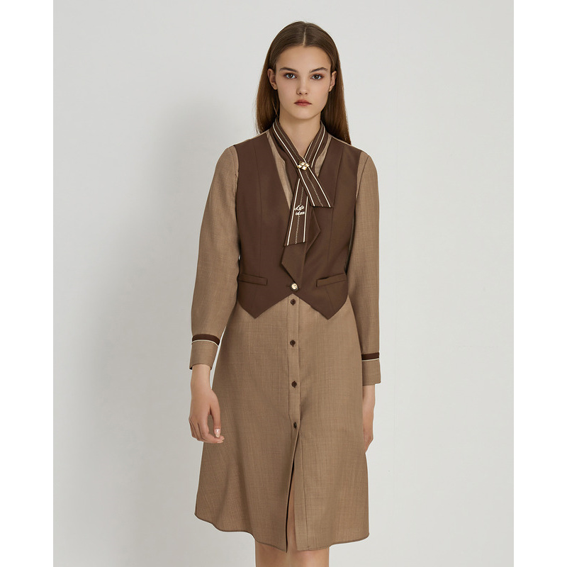 【力力淘】莱芙艾迪儿中长袖连衣裙1E4L94217