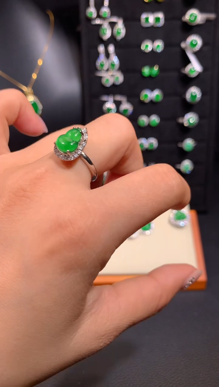 【闪购商品】翡翠戒指银S925镶嵌多样性