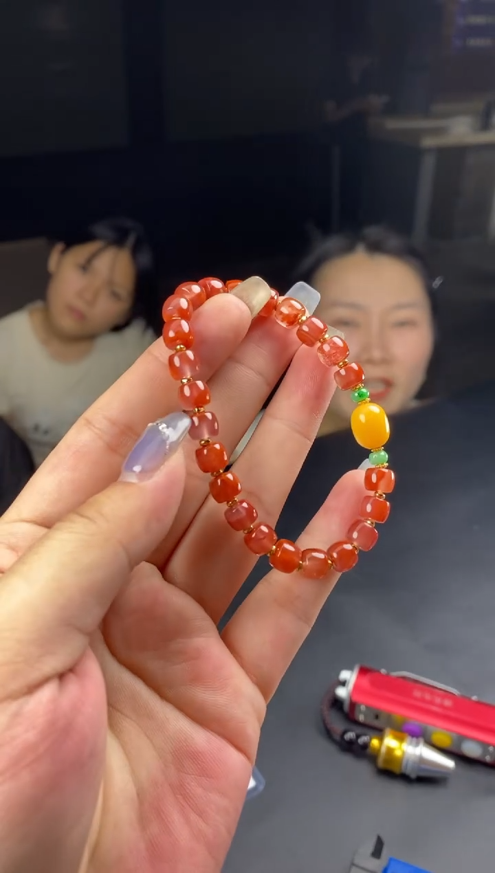 手串银S925镶嵌南红玛瑙多样性-手串-S2406