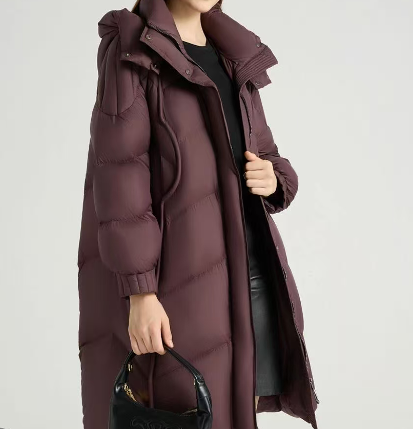 新款时尚白鸭绒长款羽绒服ZF-677