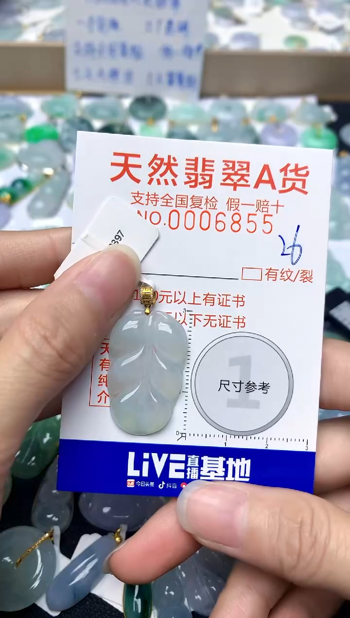 【闪购商品】翡翠颈饰18K金镶嵌26天然A货翡翠