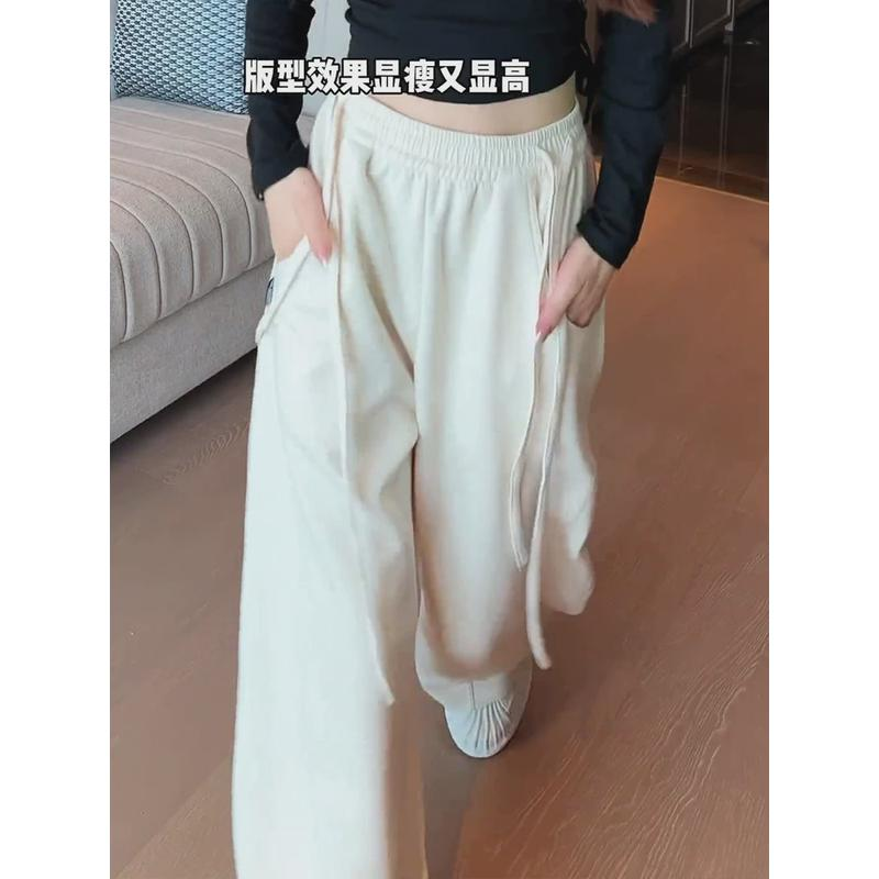 2024新款休闲卫裤女春季香蕉裤垂坠感裤子宽松