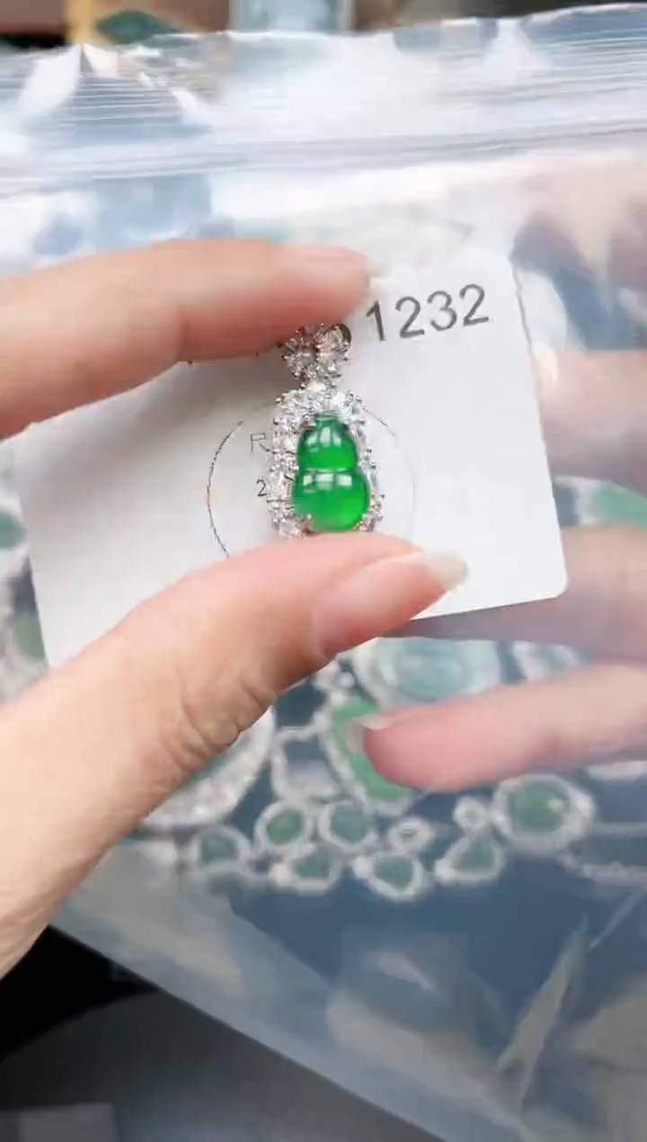 【闪购商品】翡翠颈饰未镶嵌赠皮绳1232