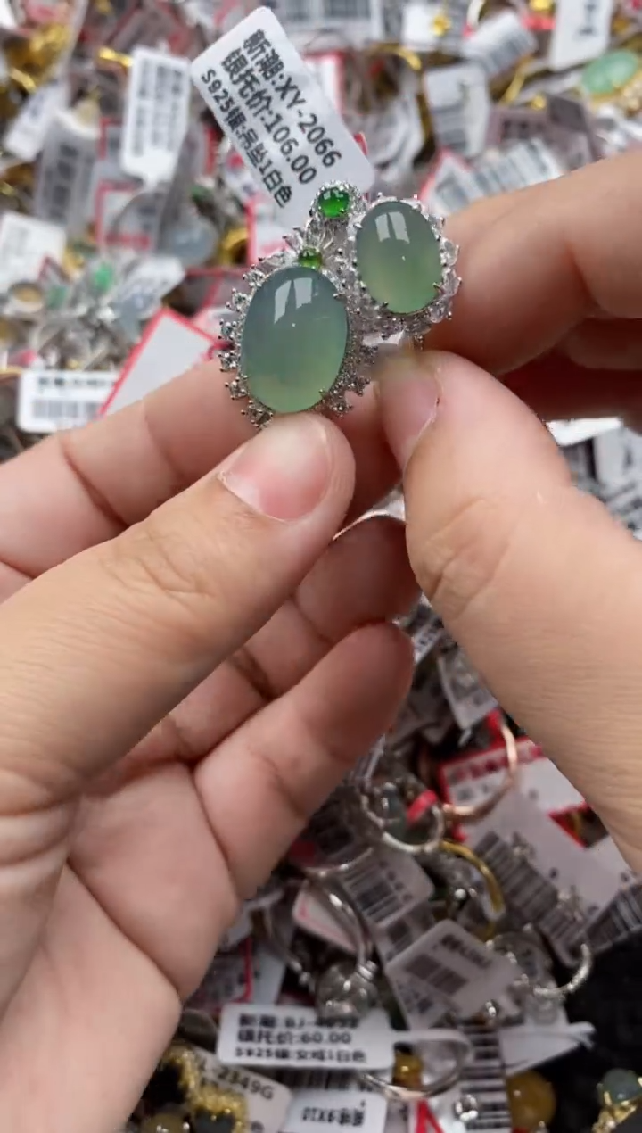 【闪购商品】翡翠戒指银S925镶嵌4444---10