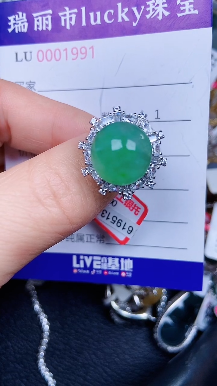 颈饰银S925镶嵌翡翠1991