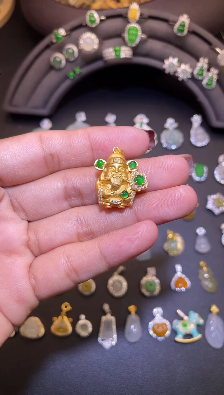 吊坠(不含链)银S925镶嵌翡翠1