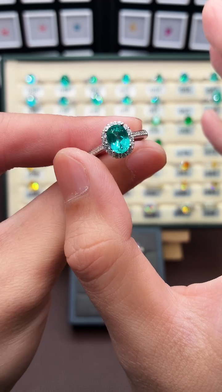 银S925镶嵌戒指碧玺111