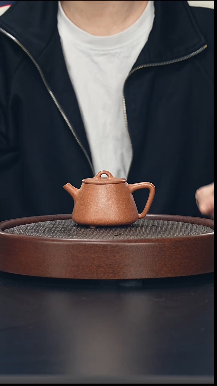 茶壶紫砂黄降坡中高瓢微微瑕