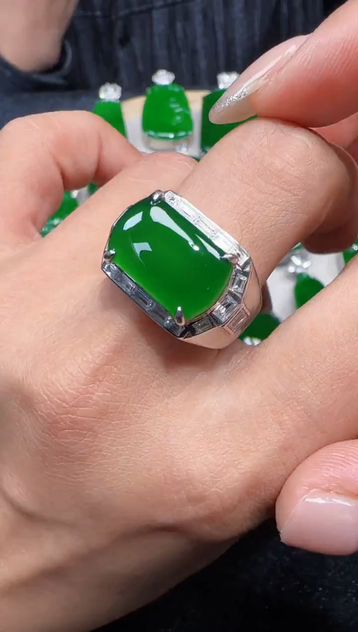 未镶嵌定制翡翠翡翠戒指83